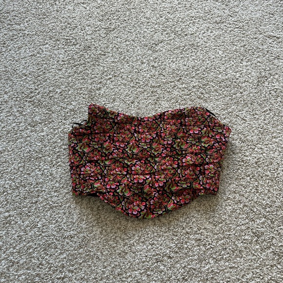 Zara Floral Cropped Strapless Corset Top - Picture 3 of 3